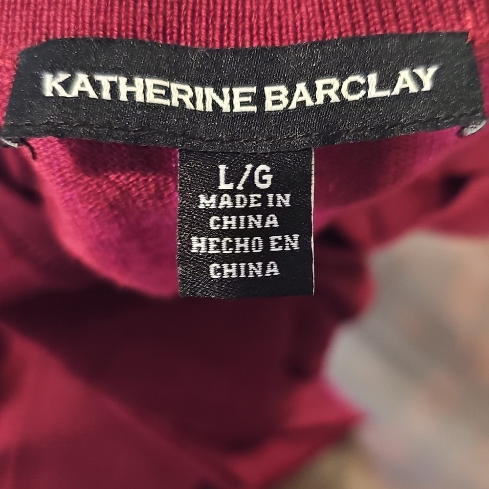 N Red Sweater Katherine Barclay Sz L - Picture 3 of 3